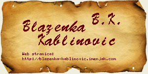 Blaženka Kablinović vizit kartica
